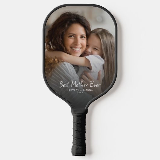 Beste moeder ooit moderne foto aangepaste moederda pickleball paddle (Achterkant)