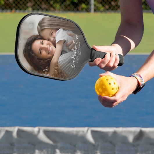 Beste moeder ooit moderne foto aangepaste moederda pickleball paddle (Insitu)