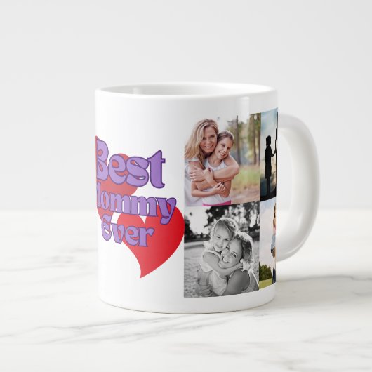 Beste moeder ooit moderne foto moederdag cadeau grote koffiekop (Voorkant rechts)