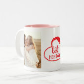 Beste moeder ooit moderne foto-Moederdag Tweekleurige Koffiemok (Voorkant links)