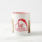 Beste moeder ooit moderne foto-Moederdag Tweekleurige Koffiemok (Center)