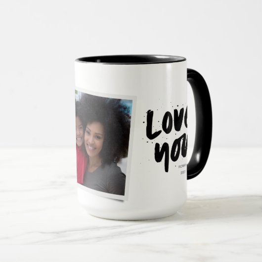 Beste moeder ooit moderne foto zwart wit mok (Voorkant rechts)