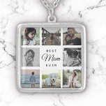 Beste moeder ooit moderne fotocollage Instagram Zilver Vergulden Ketting<br><div class="desc">Perfect cadeau voor Moederdag: een lief ontwerp met script en een modern typografisch gezegde "Best Mom Ever" omringd door uw favoriete afbeeldingen.</div>