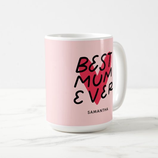 Beste moeder ooit moderne handlettering Moederdag Koffiemok (Voorkant rechts)