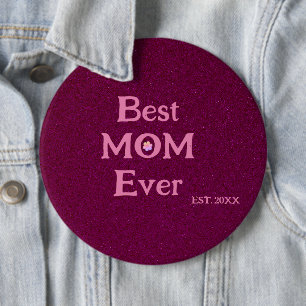 beste moeder ooit moderne retro effen moederdag ronde button 6,0 cm