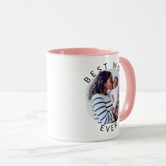 Beste Moeder Ooit Moderne Ronde Foto Aangepaste Fo Mok (Voorkant rechts)