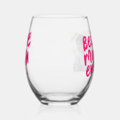 Beste moeder ooit moderne roze foto Moederdag Wijnglas Zonder Voet (Rechts)