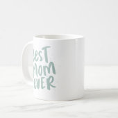 Beste moeder ooit moderne trendy groene moederdag koffiemok (Voorkant links)