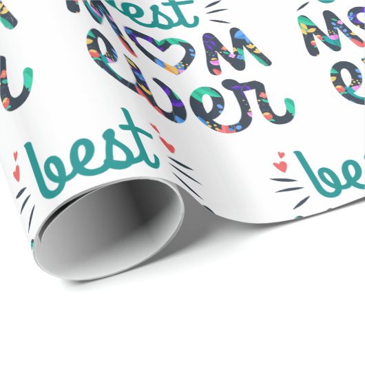 Beste moeder ooit moderne typografie cadeaupapier (Rol Hoek)