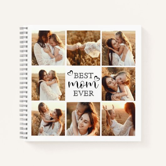 Beste moeder ooit Moderne typografie Fotocollage G Notitieboek (Voorkant)