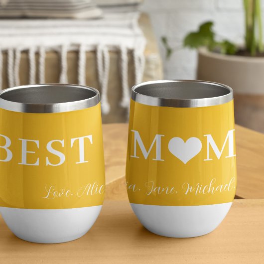 Beste moeder ooit moderne typografie hart geel