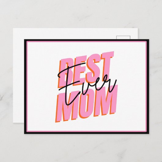 Beste moeder ooit moderne typografie Moederdag Chi Briefkaart (Voorkant / Achterkant)