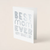 Beste Moeder ooit Moderne Typografie | MOEDERDAG Folie Kaarten (Voorkant)