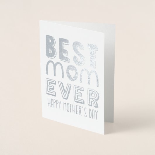 Beste Moeder ooit Moderne Typografie | MOEDERDAG Folie Kaarten (Voorkant)