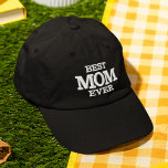 Beste moeder ooit moderne typografie op maat geborduurde pet<br><div class="desc">Best Mom Ever Modern Typography Custom geborduurd honkbal Pet is voorzien van de eenvoudige moderne geborduurde tekst "Best Mom Ever". Perfect als cadeau voor mama voor Moederdag,  Kerstmis,  verjaardag en meer. Creëer door Evco Studio www.zazzle.com/store/evcostudio</div>