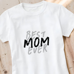 Beste moeder ooit moderne zwarte en grijze grunge t-shirt