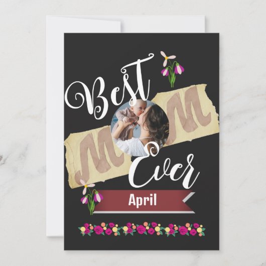 beste moeder ooit , moeder en baby één fotofamilie feestdagenkaart (Voorkant)