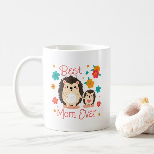 Beste moeder ooit moeder en Baby egel Koffiemok (Met donut)