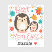 Beste moeder ooit moeder en Baby egel Sticker (Vel)