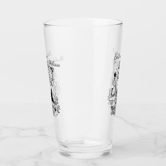 Beste moeder ooit Moeder en dochters Line Art Glas (Rechts)