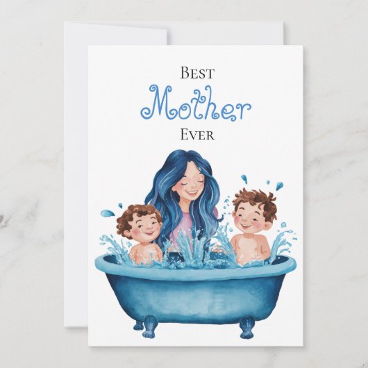 Beste moeder ooit moeder en kind bonding moment on kaart (Voorkant)