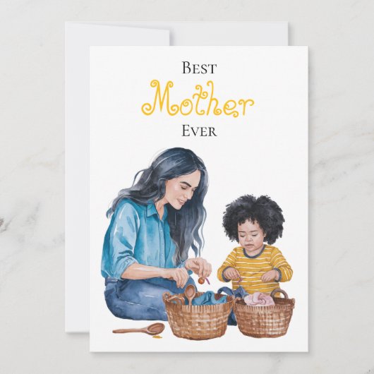 Beste moeder ooit moeder en kind bonding moment on kaart (Voorkant)
