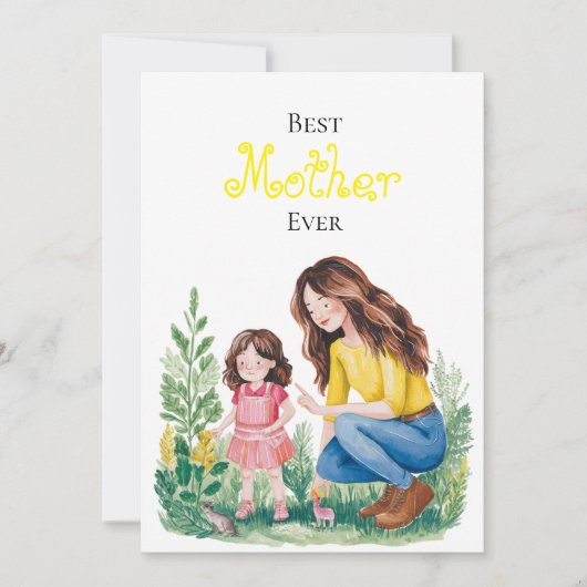 Beste moeder ooit moeder en kind bonding moment on kaart (Voorkant)