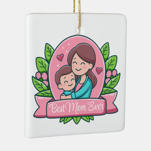 Beste moeder ooit, moeder en kind, Custom Keramisch Ornament (Rechts)