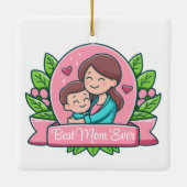 Beste moeder ooit, moeder en kind, Custom Keramisch Ornament (Achterkant)