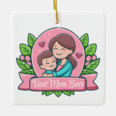 Beste moeder ooit, moeder en kind, Custom Keramisch Ornament (Voorkant)