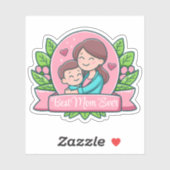 Beste moeder ooit, moeder en kind, Custom Sticker (Vel)