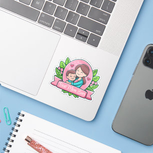 Beste moeder ooit, Moeder en kind, op maat gemaakt Sticker