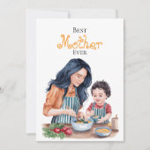 Beste moeder ooit moeder en kind Waterverf kunst Kaart (Voorkant)