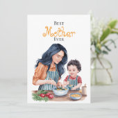 Beste moeder ooit moeder en kind Waterverf kunst Kaart (Staand voorkant)
