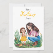 Beste Moeder Ooit Moeder Kind in de Tuin Kunst Ont Kaart (Voorkant)