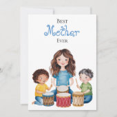 Beste moeder ooit Moeder Kind Muziek Kunst Ontwerp Kaart (Voorkant)