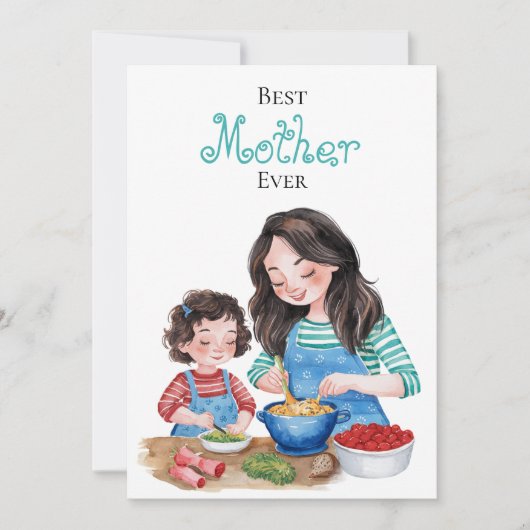 Beste Moeder Ooit Moeder Kind Verbondenheid Kunst  Kaart (Voorkant)