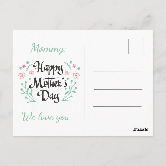 Beste Moeder ooit moeder, kinderen / bloemen brief Briefkaart (Achterkant)