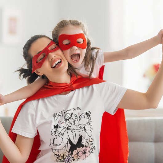 Beste moeder ooit moeder, kinderen en bloemen dame t-shirt