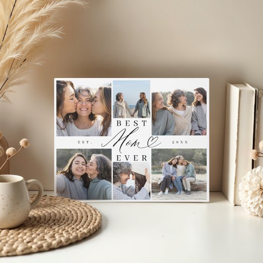 Beste moeder ooit moeder script hart foto collage fotoplaat