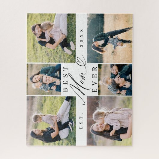 Beste moeder ooit moeder script hart foto collage legpuzzel (Verticaal)