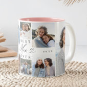 Beste moeder ooit moeder script hart foto collage tweekleurige koffiemok