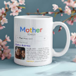 Beste Moeder ooit Moeder Zoekresultaat Foto & Beri Koffiemok<br><div class="desc">Deze grappige "Mother Search" mok is de ultieme manier om je unieke moeder te shows hoeveel ze voor je betekent. Personaliseer het met een zoekterm die haar het beste beschrijft, voeg haar naam, een favoriete foto en een persoonlijke hartverwarmende of grappige boodschap toe om haar het gevoel te geven dat...</div>