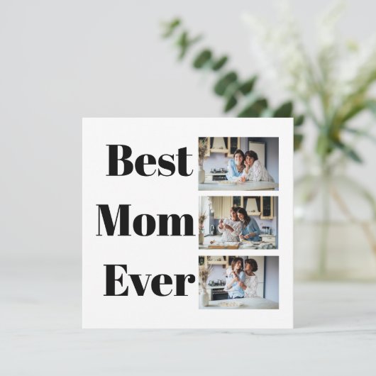 Beste moeder ooit Moederdag 3 Photo Collage Kaart (Staand voorkant)