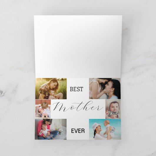 Beste moeder ooit | Moederdag 6-foto collage Kaart (Binnen)