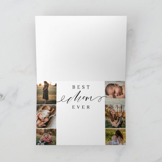 Beste moeder ooit | Moederdag 6 Fotocollage Kaart (Binnen)