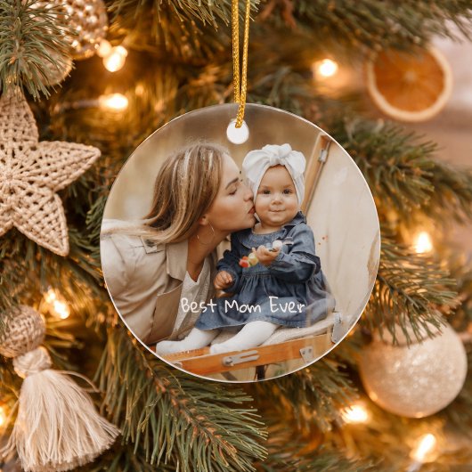 Beste moeder ooit Moederdag aangepaste foto Keramisch Ornament