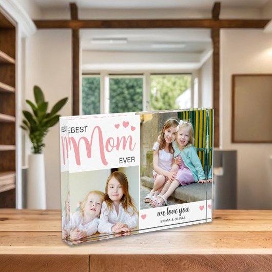 Beste moeder ooit Moederdag Blush Pink Fotoblokken