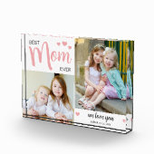 Beste moeder ooit Moederdag Blush Pink Fotoblokken (Rechts)