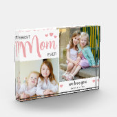 Beste moeder ooit Moederdag Blush Pink Fotoblokken (Links)